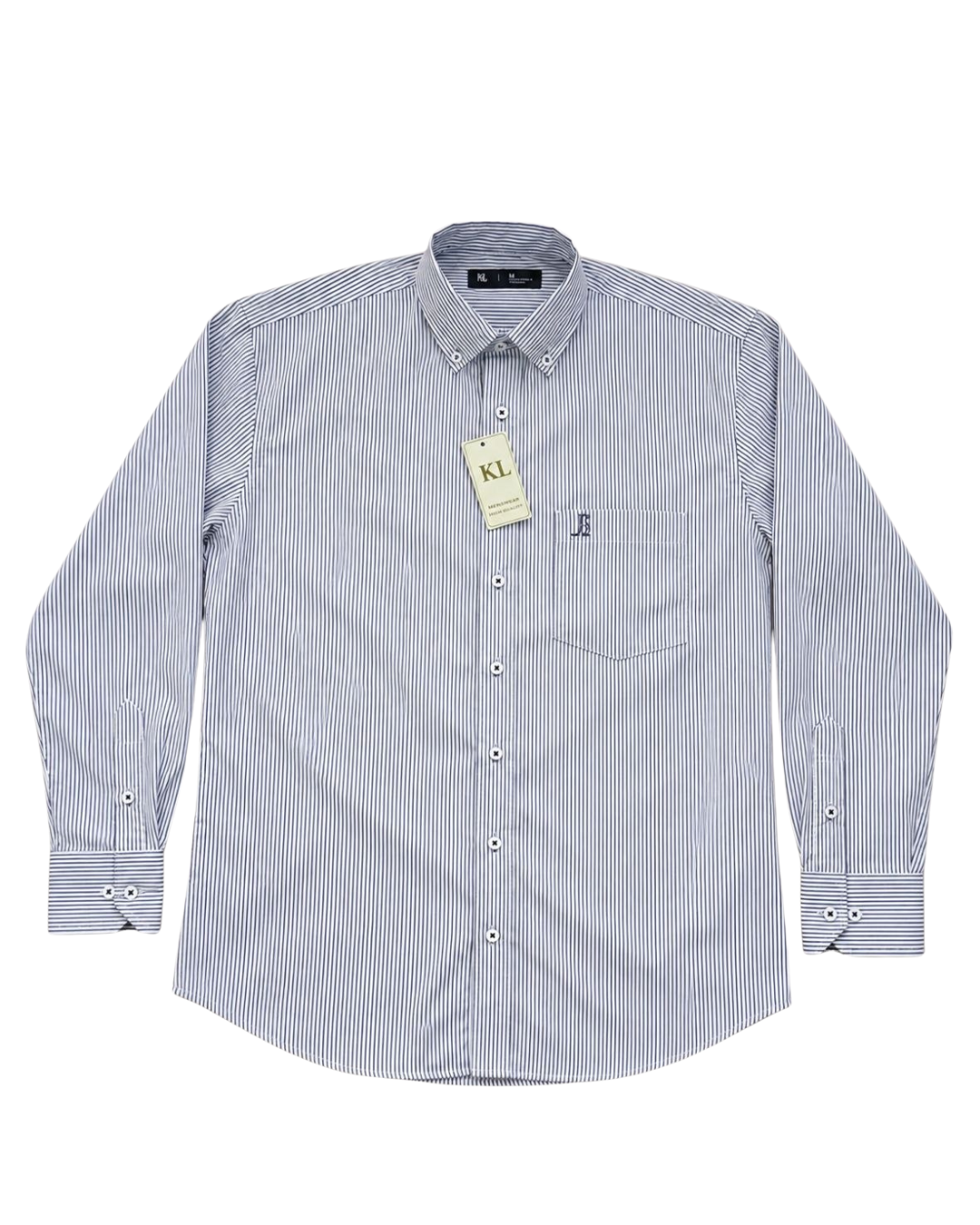 Camisa Essential Rayas Gris Manga Larga
