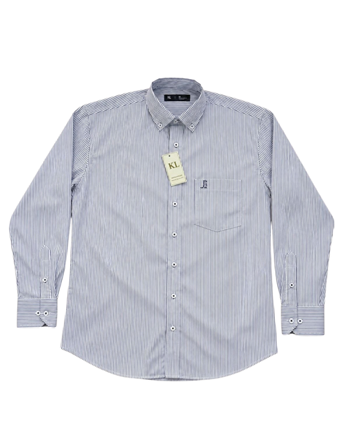 Camisa ESSENTIAL Rayas Gris Manga Larga