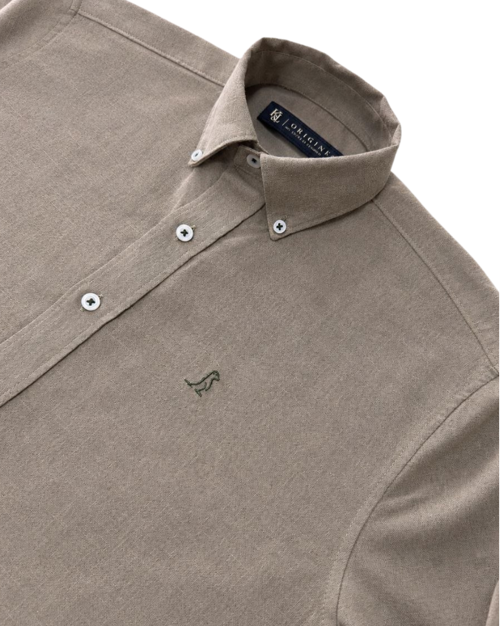 Camisa ORIGINE Taupe Manga larga