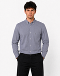 Camisa Essential Gris Rayas Manga larga