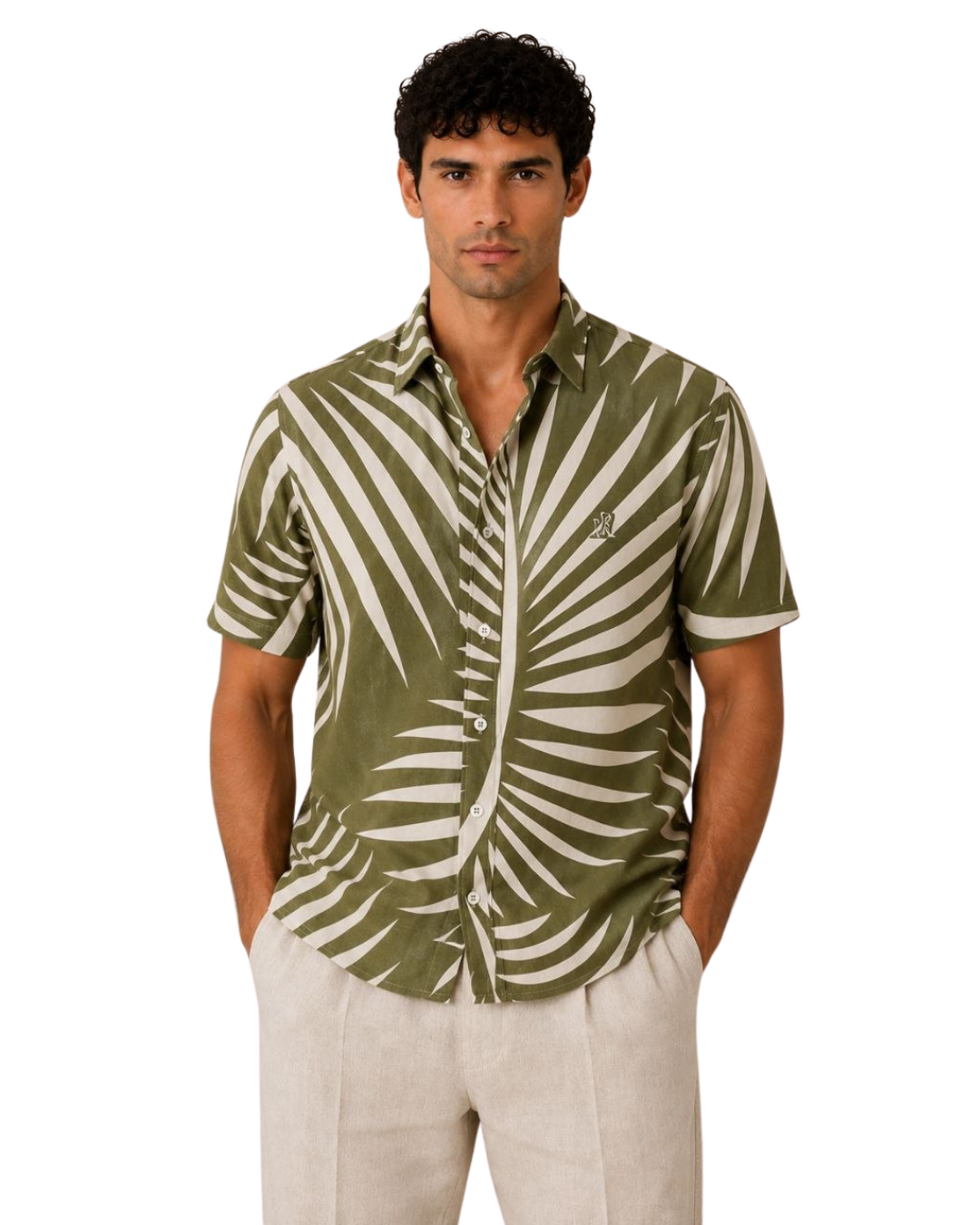 Camisa ORIGINE Verde Oliva Manga Corta