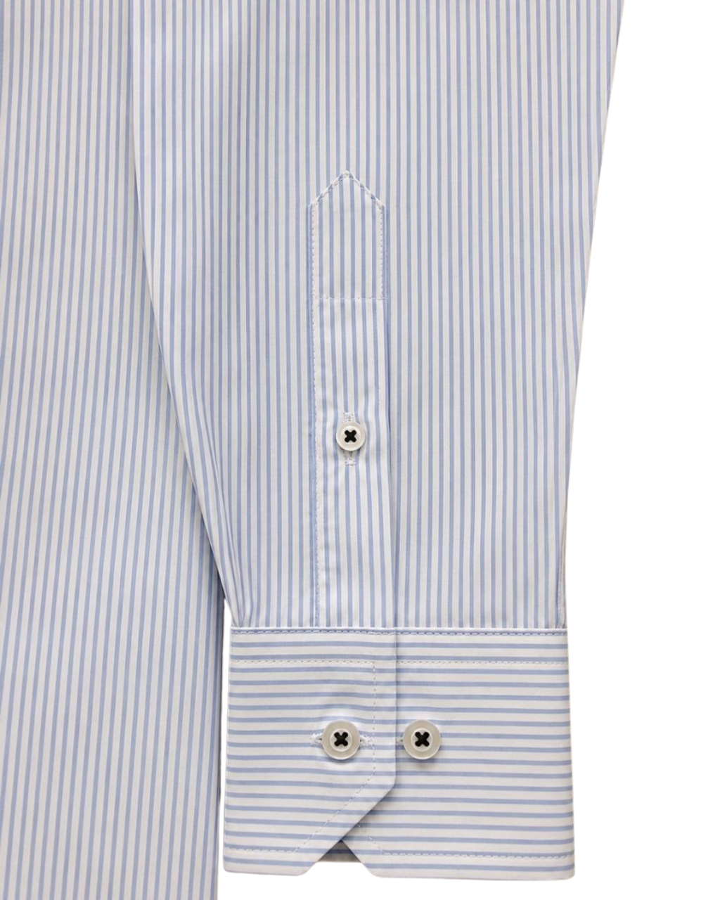 Camisa Essential Rayas Azul Claro Manga larga