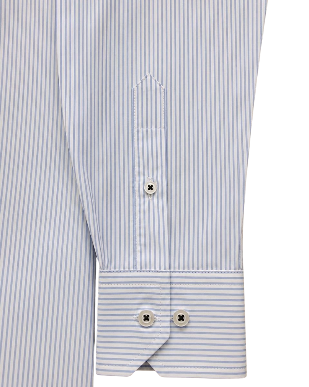Camisa Essential Rayas Azul Claro Manga larga