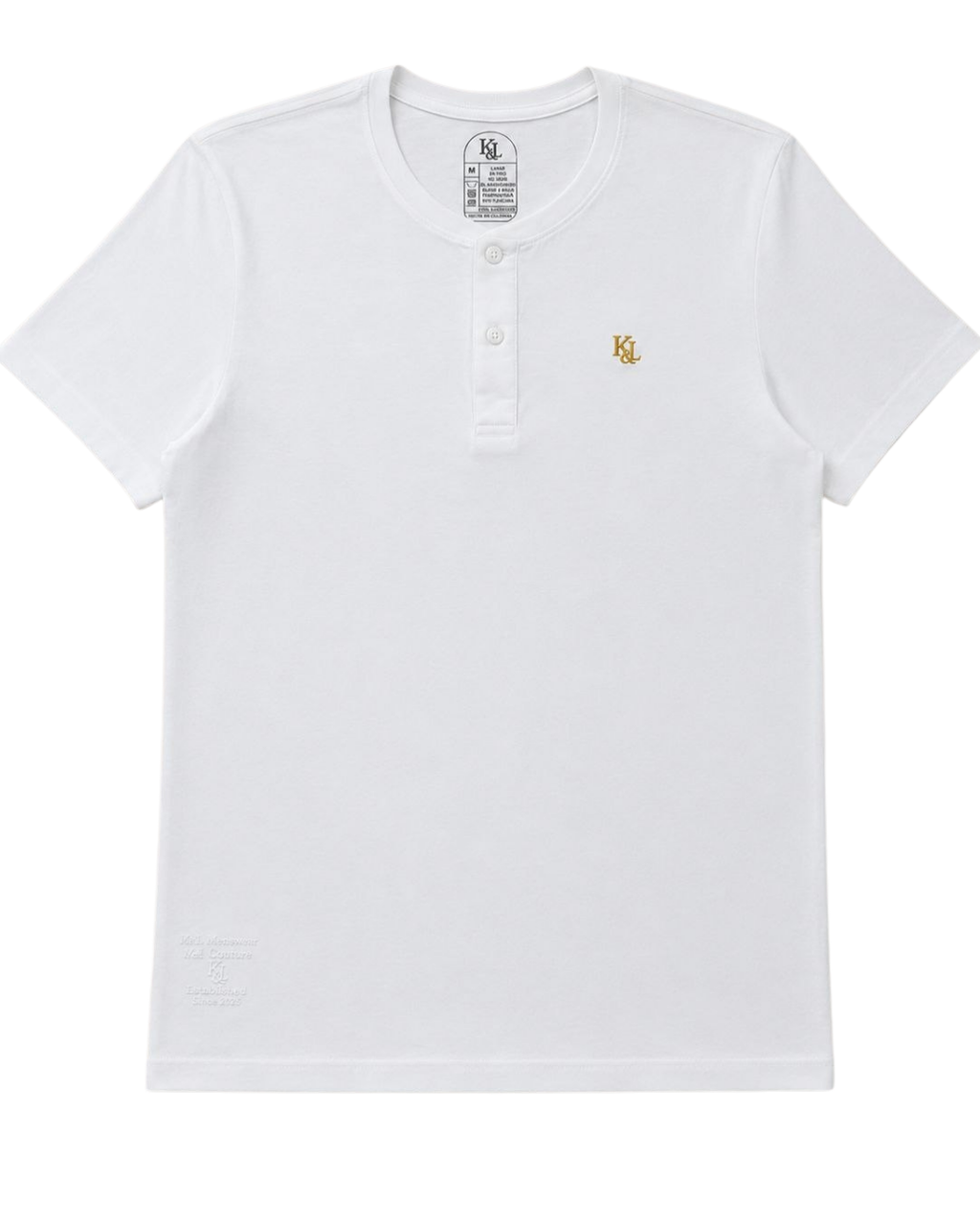 Camiseta Henley ESSENTIAL BLANCO