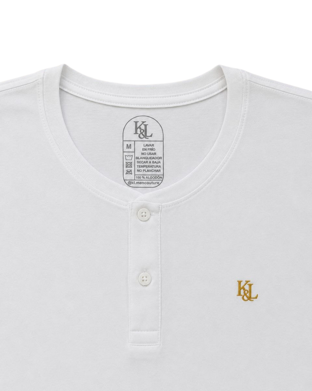 Camiseta Henley ESSENTIAL BLANCO