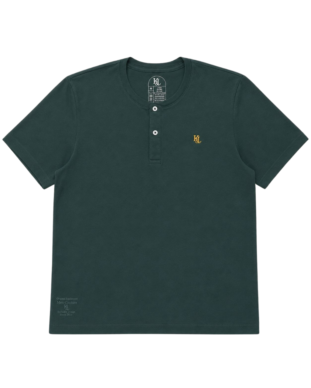 Camiseta Henley ESSENTIAL VERDE PINO