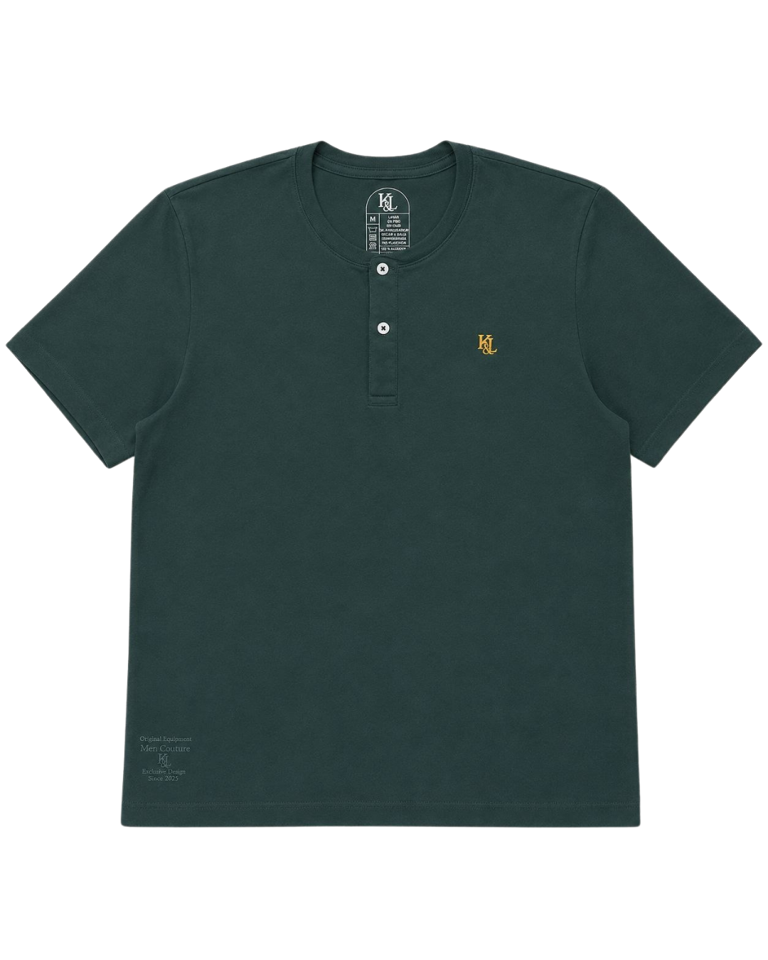 Camiseta Henley ESSENTIAL VERDE PINO