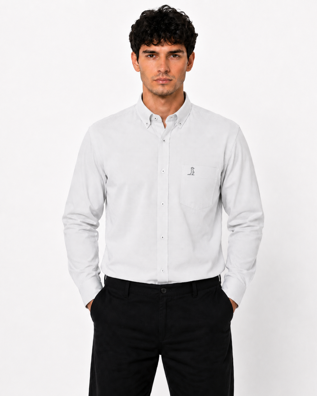 Camisa Essential Puntos Gris Manga larga