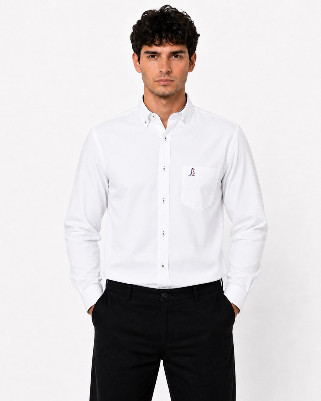 Camisa Essential Blanca Manga Larga