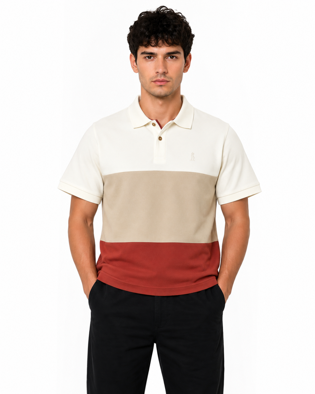 Polo Bloque ESSENTIAL Rojo manga corta