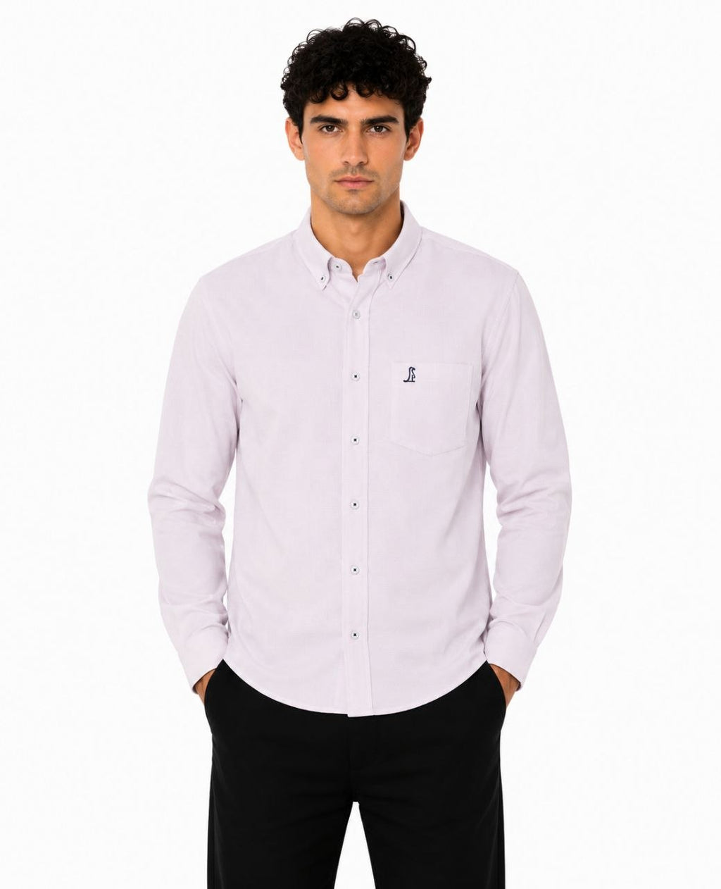 Camisa Essential Puntos rosado Manga larga