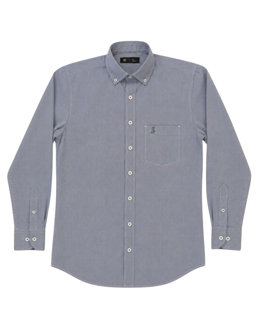 Camisa Essential Gris Rayas Manga larga