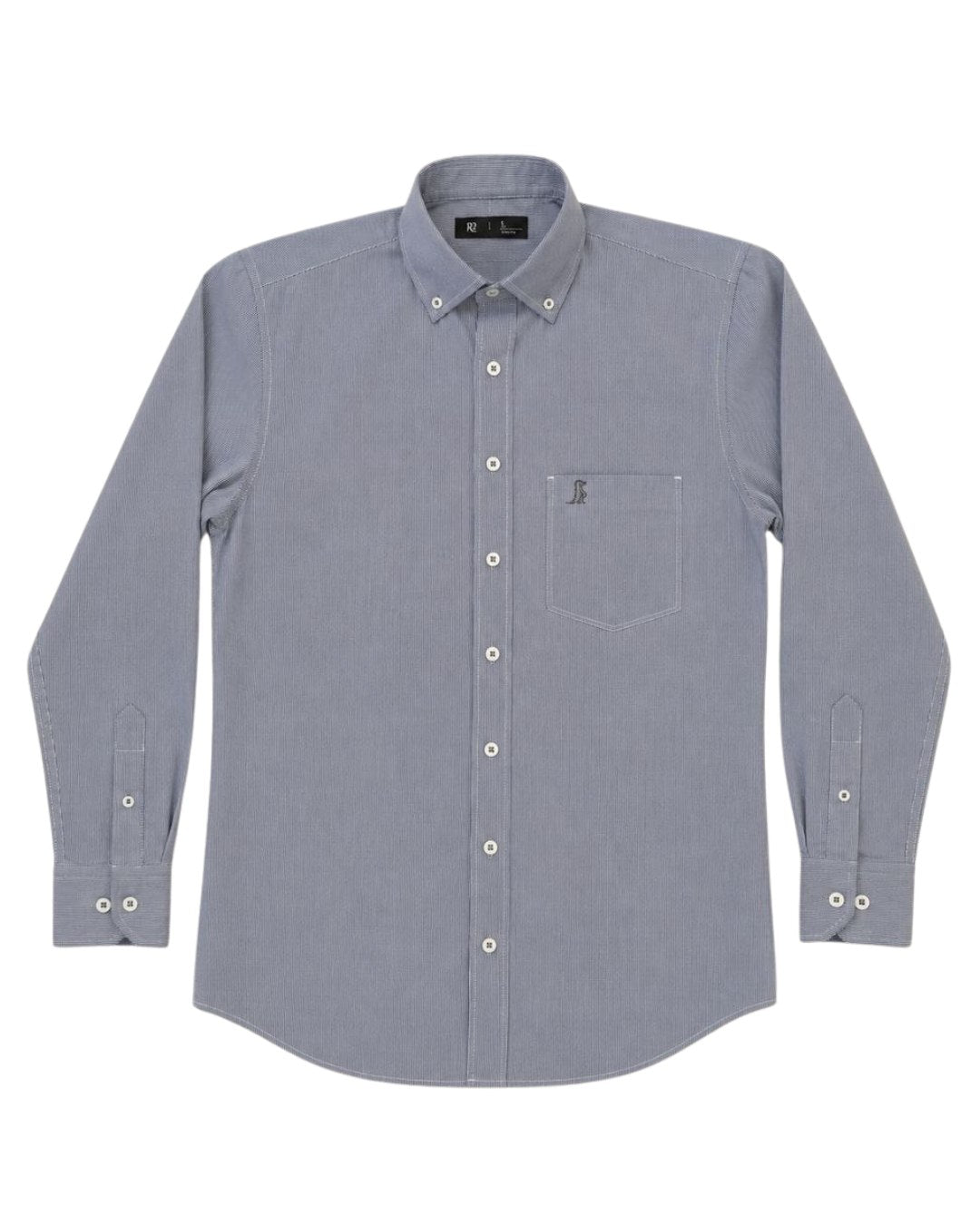 Camisa Essential Gris Rayas Manga larga
